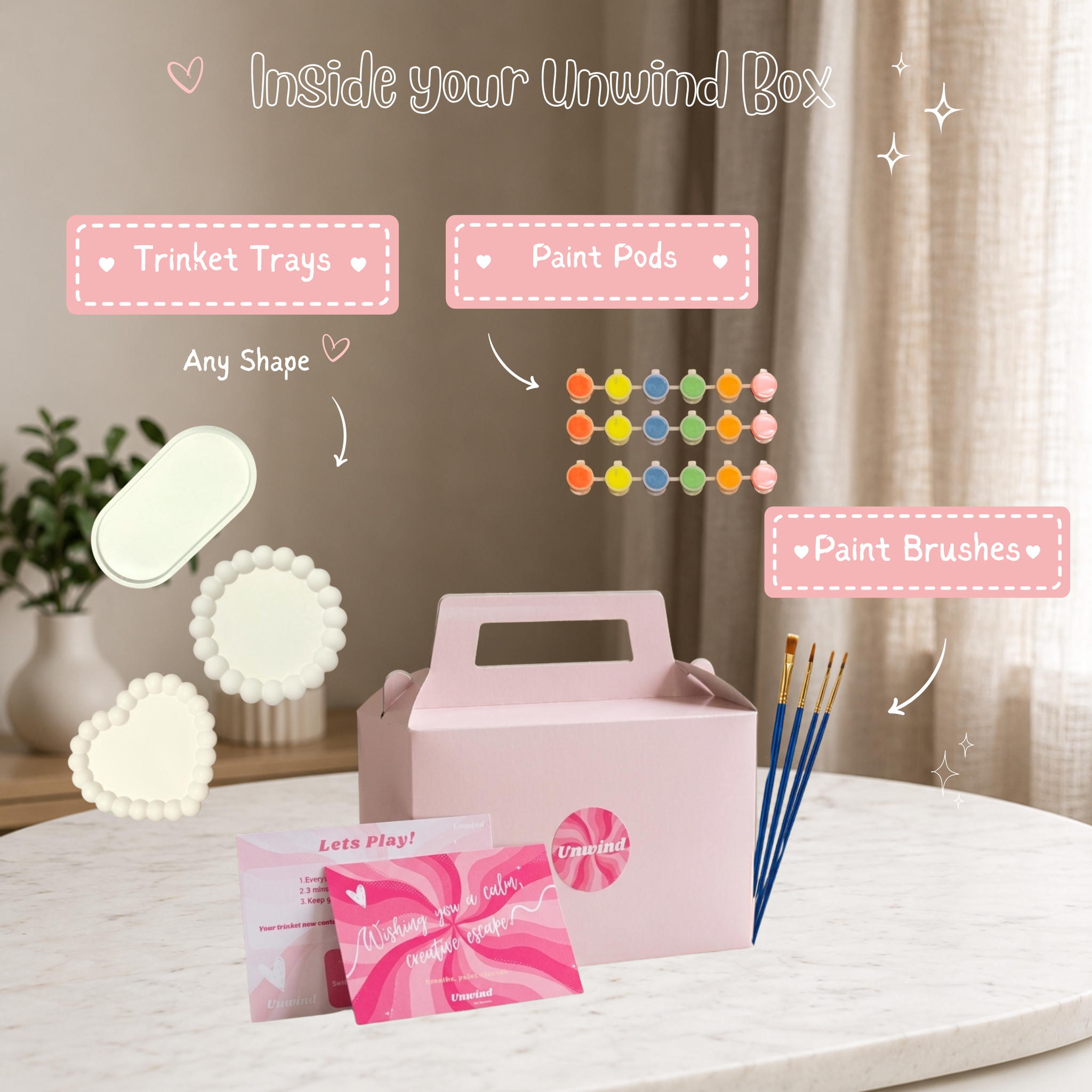 Bundle of 3 Trinket Tray Kits | Ceramic Painting